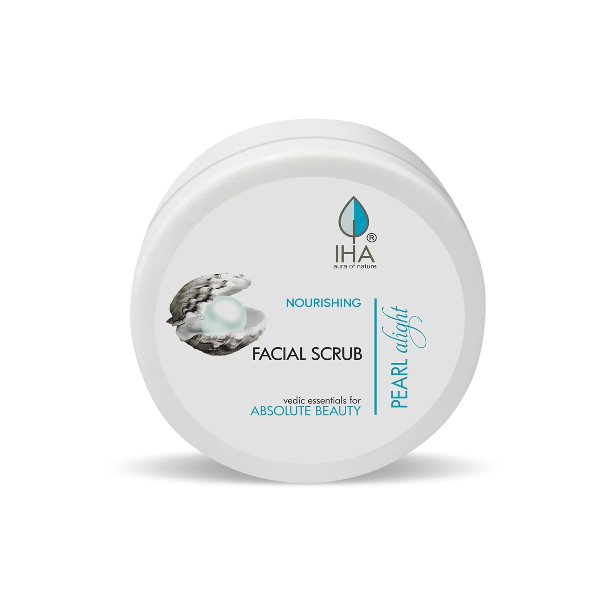 IHA Pearl Alight Facial Scrub - Herbal Skin Nourishing Face Scrub, Blackhead Removal, Exfoliation and Depigmentation for Glowing Skin - Skin Lightening Face Scrub for Women, Normal to Dry Skin - 500G Scrub (500 g)