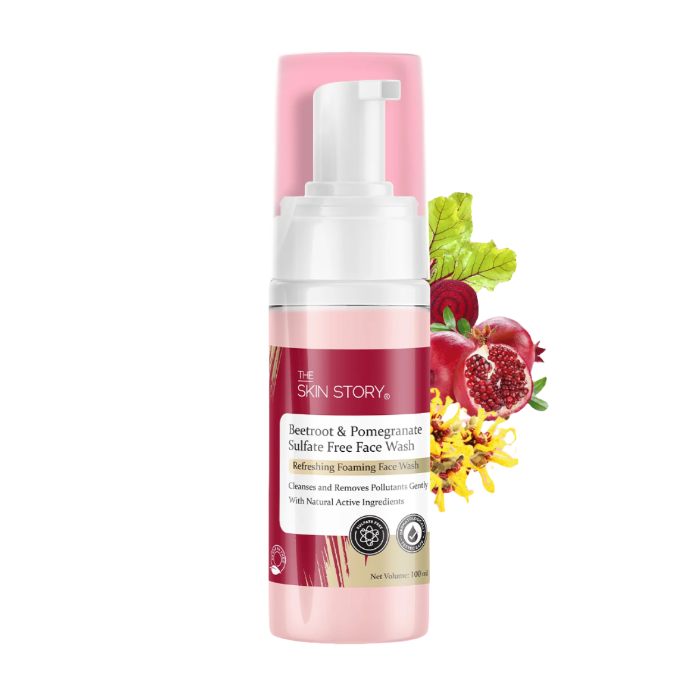 The Skin Story Pore Cleansing Foaming Face Wash With Beetroot & Pomegranate For Damage Repair 100ml