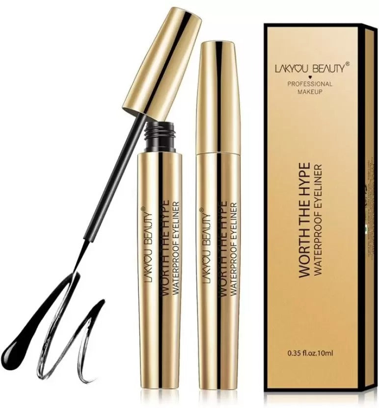 Lakyou Beauty Professional Makeup With the Hype Waterproof Eyeliner - 10 ml, Black