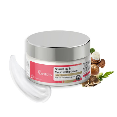 The Skin Story Nourishing & Moisturising Cream - With Cold Pressed Moringa Oil, All In 1 Hydration, 50 g