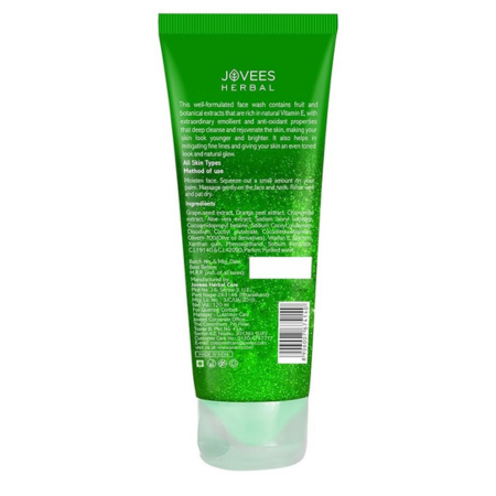 Jovees Herbal Grape Face Wash - Grape Seed & Orange Peel Extracts |120 ML