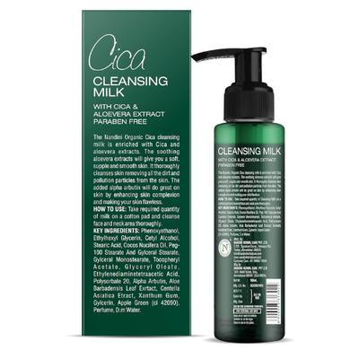 Nandini Organic Cica Cleansing Milk - With Cica & Aloe Vera Extract - 200ml