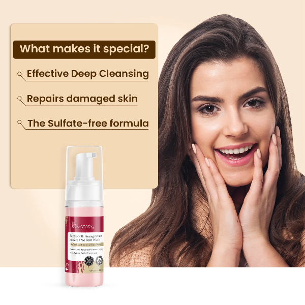 The Skin Story Pore Cleansing Foaming Face Wash With Beetroot & Pomegranate For Damage Repair 100ml