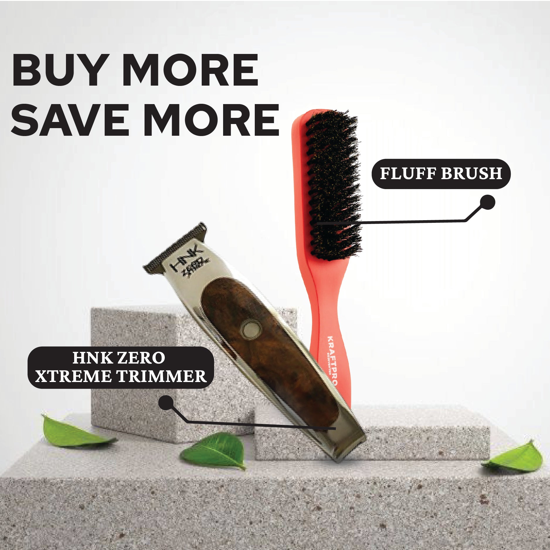 HNK Zero Xtreme Trimmer + Fluff Brush | Precision Grooming & Styling Combo