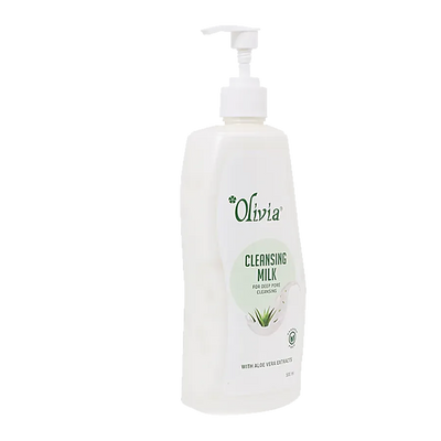 Olivia Natural Skin Care Aloevera Cleansing Milk - Premium Refreshing Leaves, 500 ml