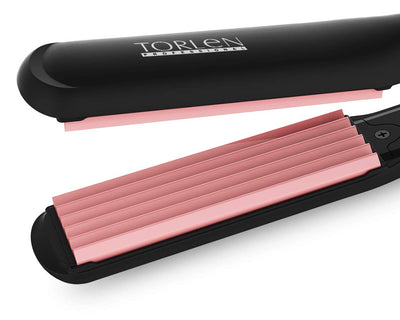 TORLEN PROFESSIONAL TOR 051 Rose Gold Ceramic Plates Hair Crimper | 120 to 230 Degree | Temperature Controller Styling Crimping Machine For Women