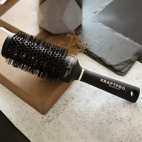 KRAFTPRO 53MM Thermal Ceramic & Ionic Tech & Anti-Static Round Hair Brush For Blow Drying, Curling & Straightening Add Volume & Shine