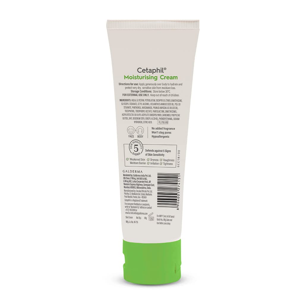 Cetaphil Moisturising Cream for Face & Body, Dry to Normal skin, 80 gm