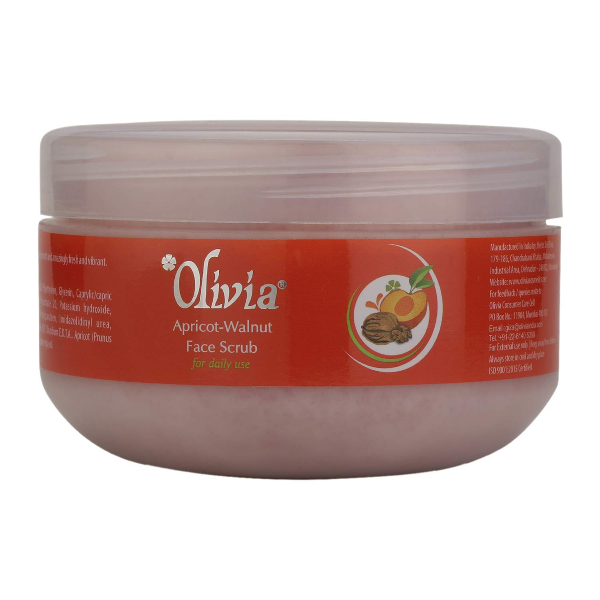 Olivia Apricot -Walnut Natural Skin Care Face Scrub 400g for Daily Use Shine & Rejuvenate, face scrub 400gm