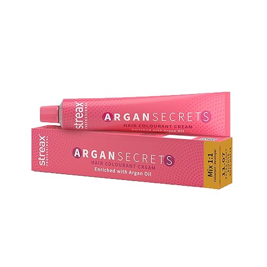 Streax Professional Argan Secrets Permanent Hair Colourant Cream - Extra Light Blonde Soft Matte 11.07 (Enriched with Argan Oil) For All hair types, 60 gm