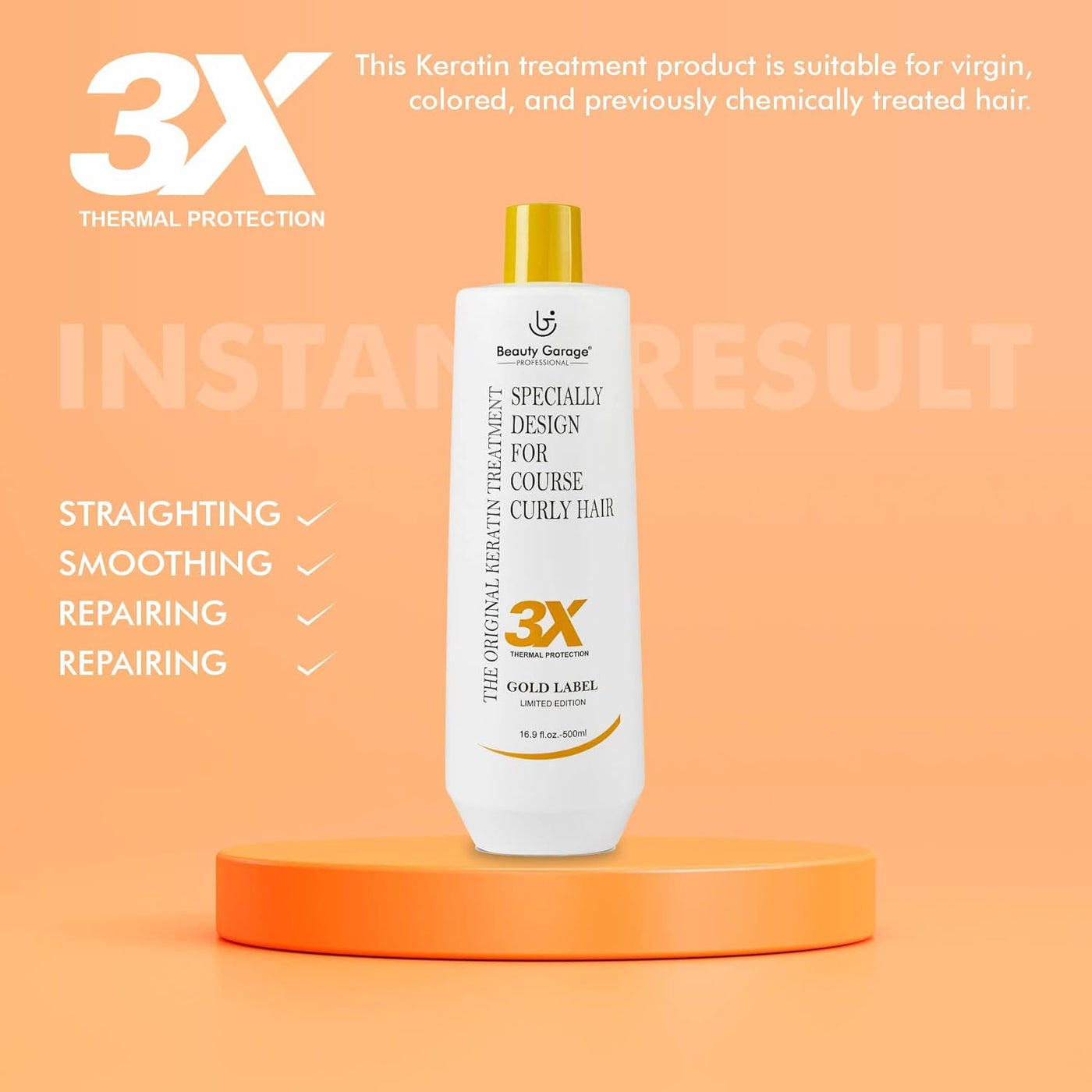 Beauty Garage 3X Gold Label Limited Edition Keratin Treatment – 500ml (For Professional Use)