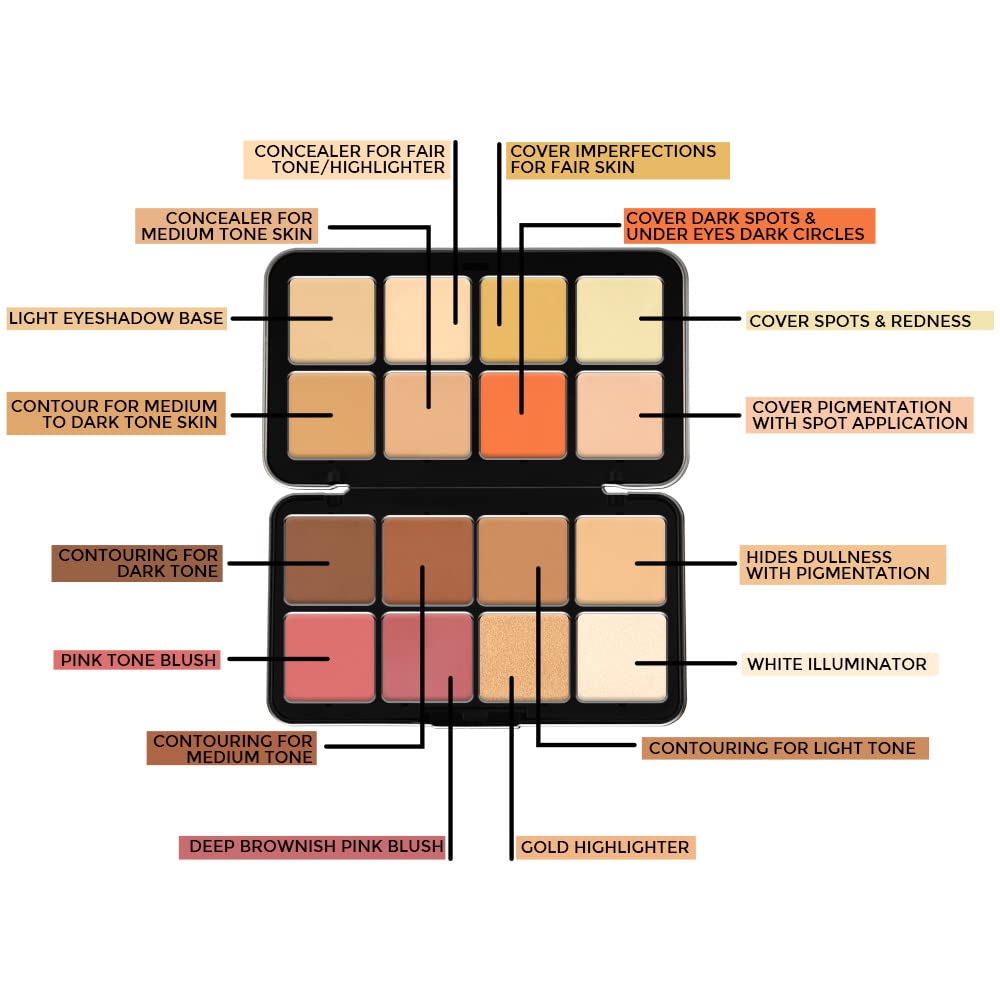 Daily Life Forever52 16 Color Camouflage HD Palette - Light Weight Multi-Purpose Matte Concealer Color Corrector Palette - CHP002