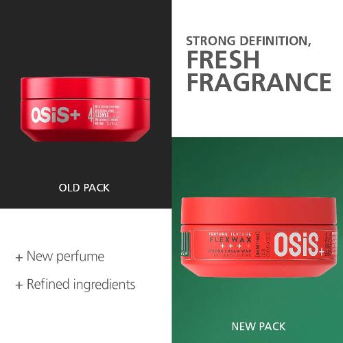 Schwarzkopf Professional OSiS+ Flexwax Strong Hair styling Cream Wax I Provides grip and natural shine I Easy to Apply and Wash | Medium Hold | Matte Finish with Volume | Suitable of all Hair types | For men and Women | 85 ml