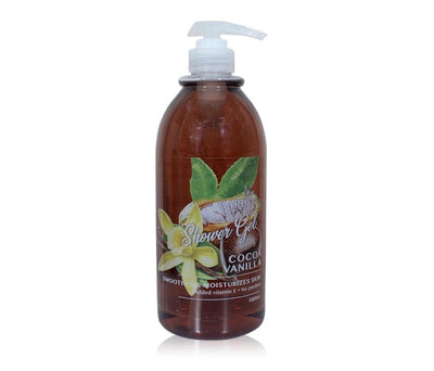 Garden Bliss Cocoa Vanilla Shower Gel - Moisturizing Body Wash with Vitamin E (1000 ml)