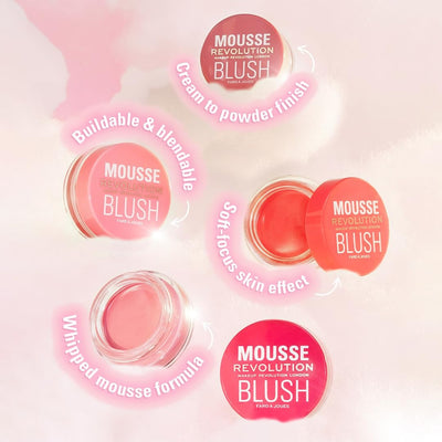Makeup Revolution Mousse Blusher - Blossom Rose Pink (6g)