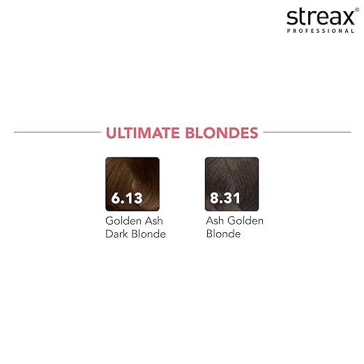Streax Professional Argan Secrets Permanent Hair Colourant Cream - Golden Ash Dark Blonde 6.13 (Enriched with Argan Oil) For All hair types, 60 gm