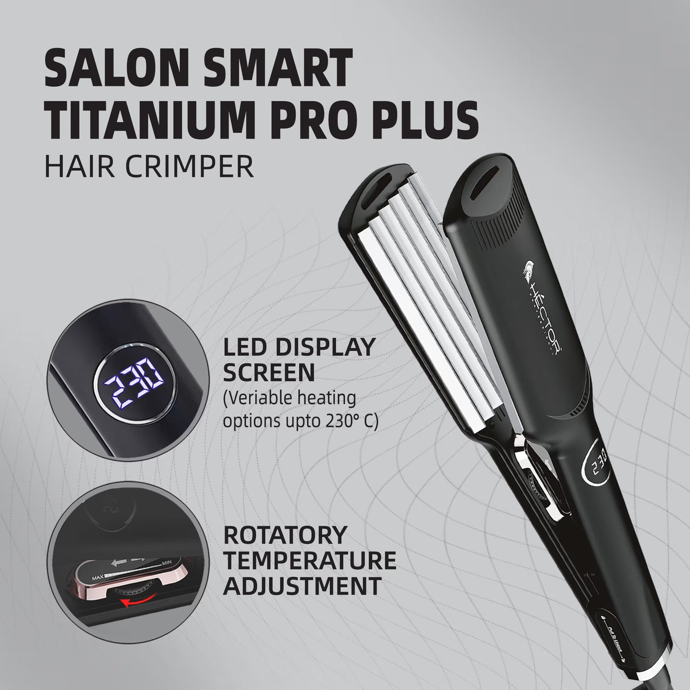 Hector Professional Titanium Pro Plus Hair Crimper – 240g