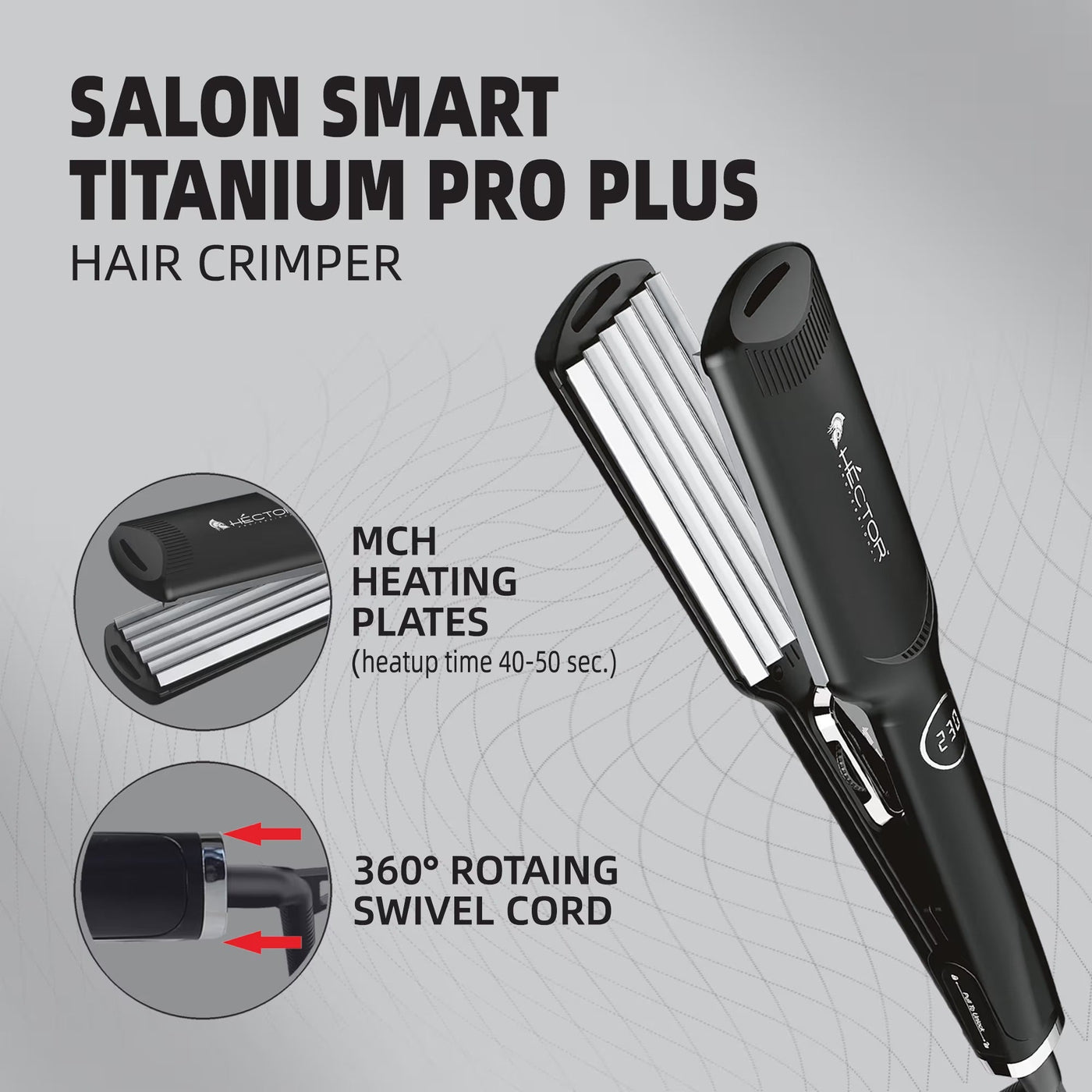 Hector Professional Titanium Pro Plus Hair Crimper – 240g