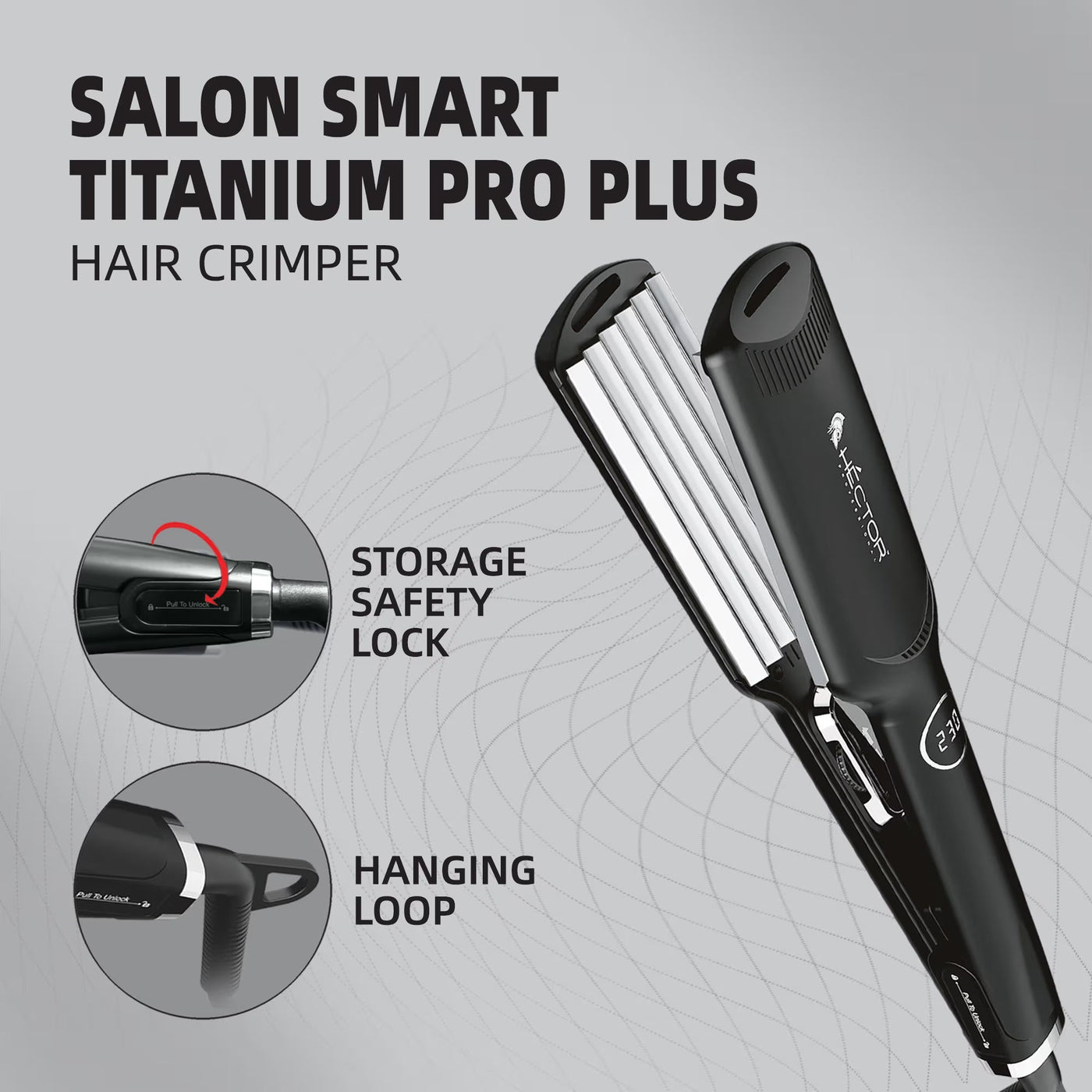 Hector Professional Titanium Pro Plus Hair Crimper – 240g
