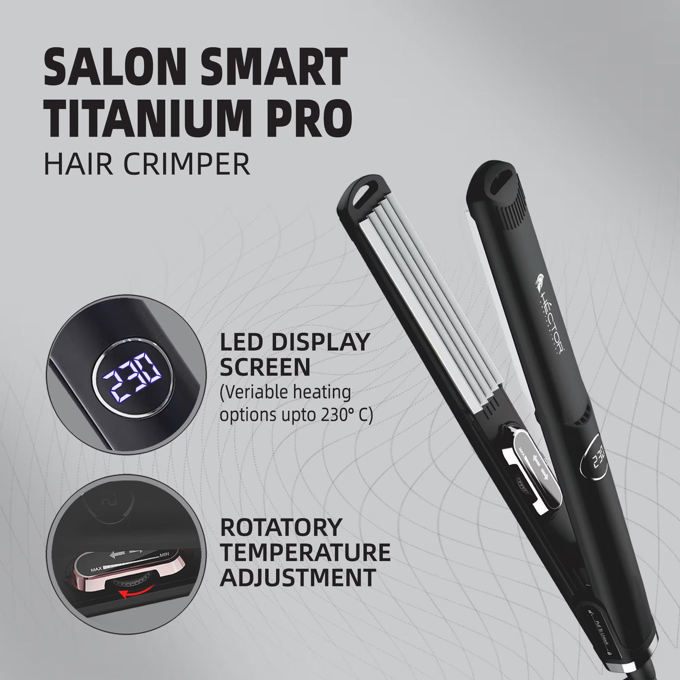 Hector Professional Titanium Pro Hair Crimper – 220g
