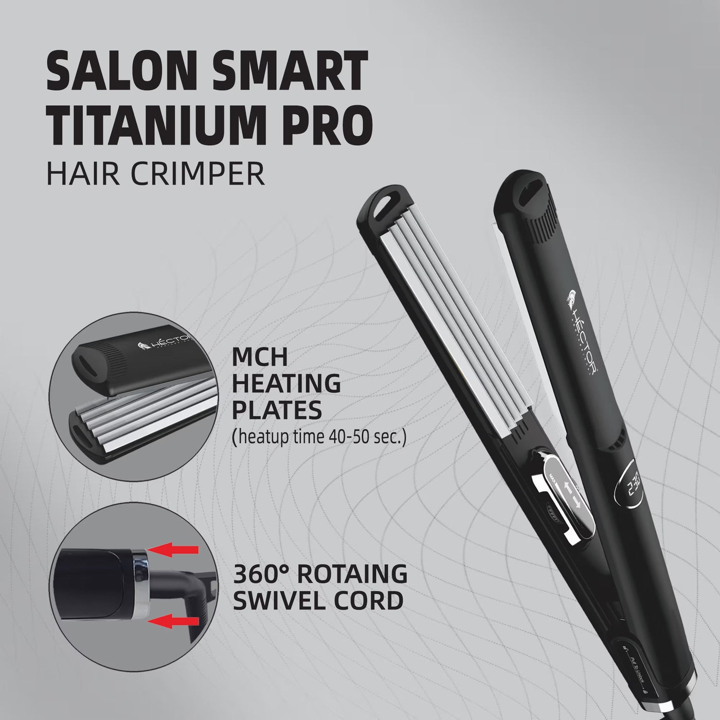 Hector Professional Titanium Pro Hair Crimper – 220g