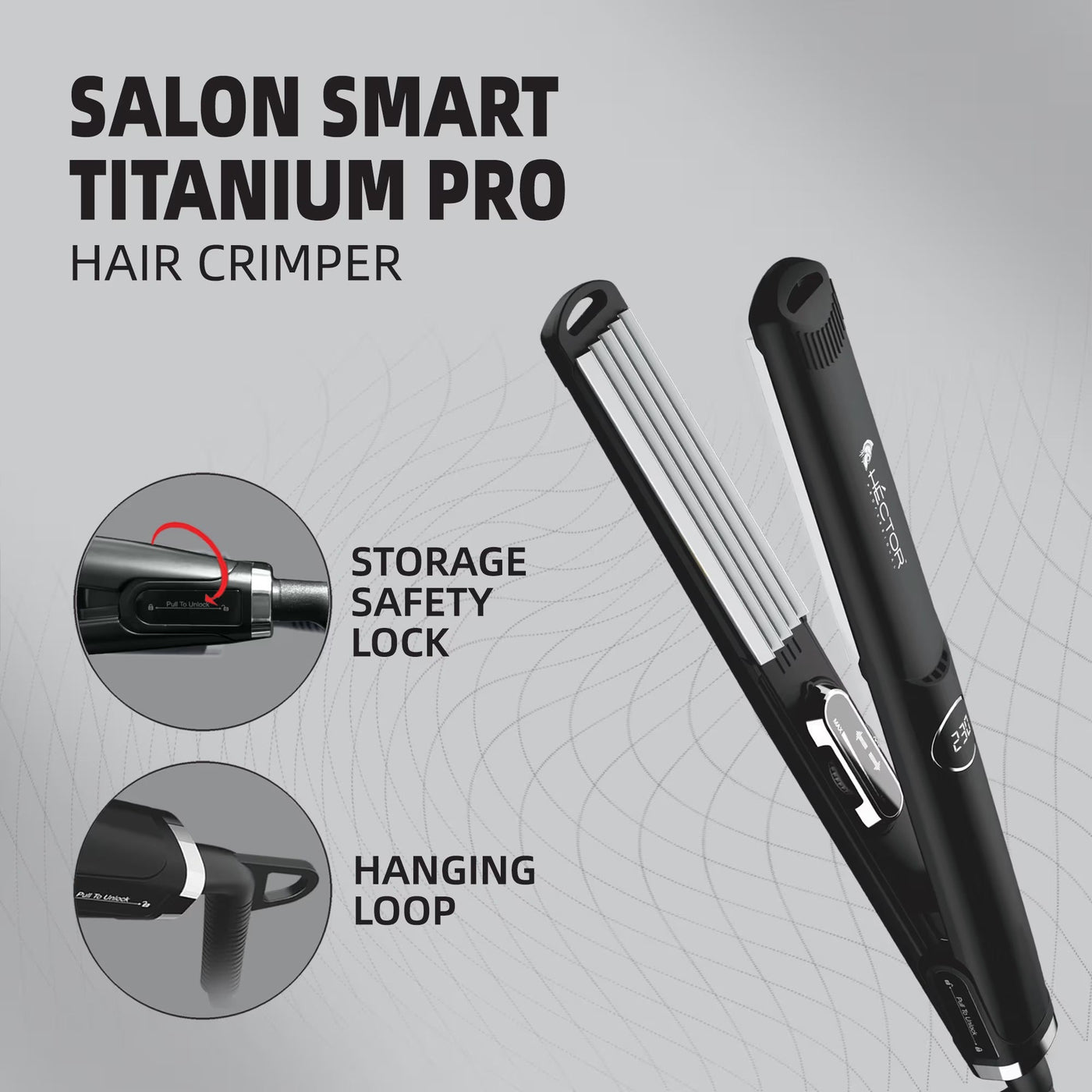 Hector Professional Titanium Pro Hair Crimper – 220g