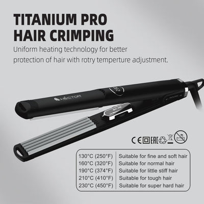 Hector Professional Titanium Pro Hair Crimper – 220g
