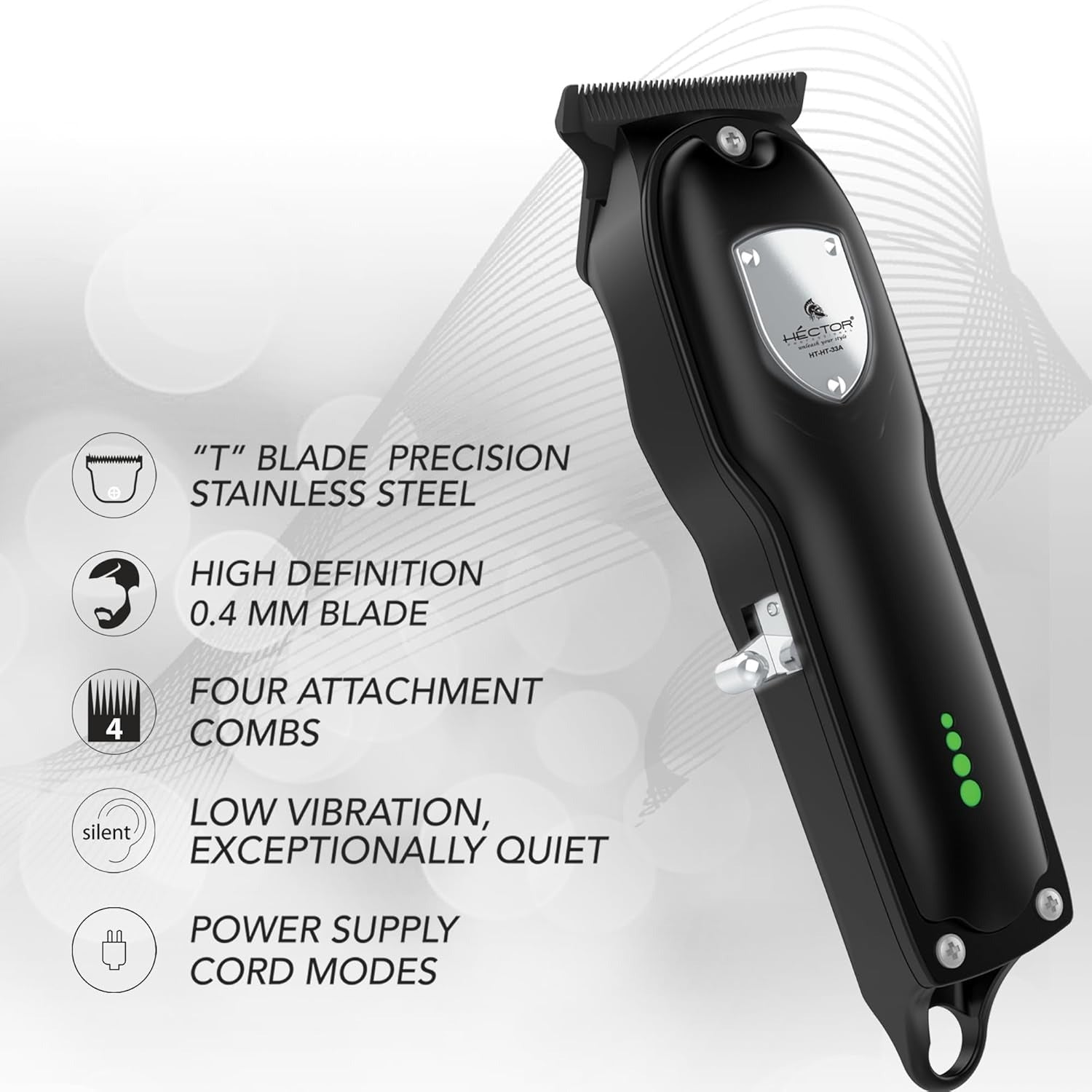Hector Z Revolution Professional Hair Trimmer | ZERO CUT Technology | T-Blade for 0.4mm Precision