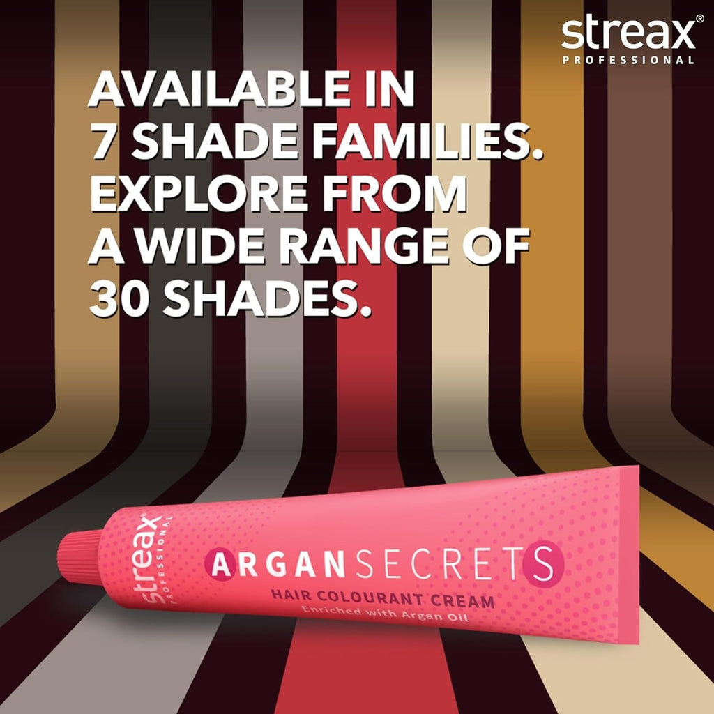 Streax Professional Argan Secrets Permanent Hair Colourant Cream - Soft Black 2 (Enriched with Argan Oil) 60 gm