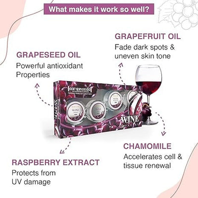 Aaryanveda Wine Facial Kit 5 Step for Glowing Skin 210g
