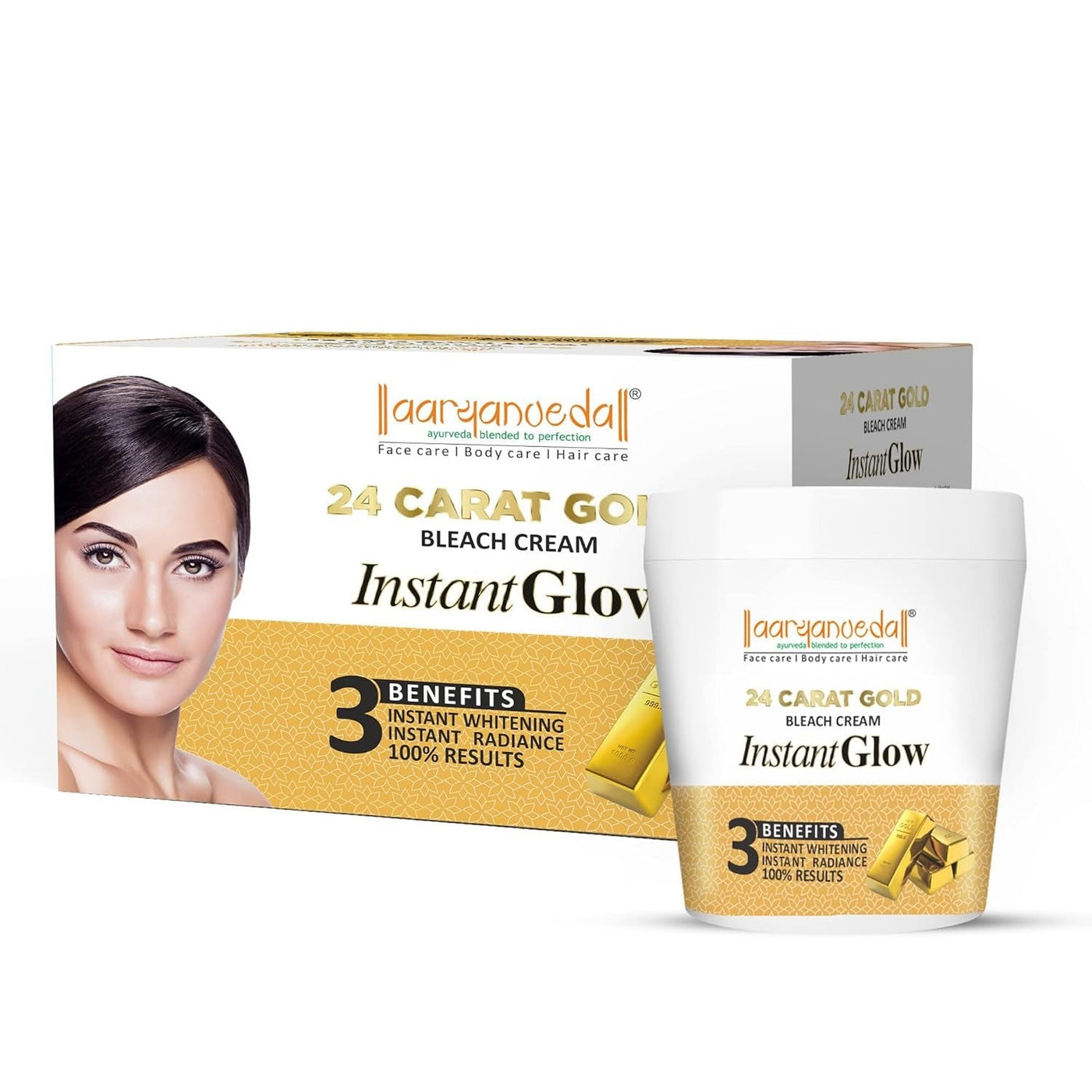 Aryanveda 24 Carat Gold Bleach Cream - For All Skin Types (250g)