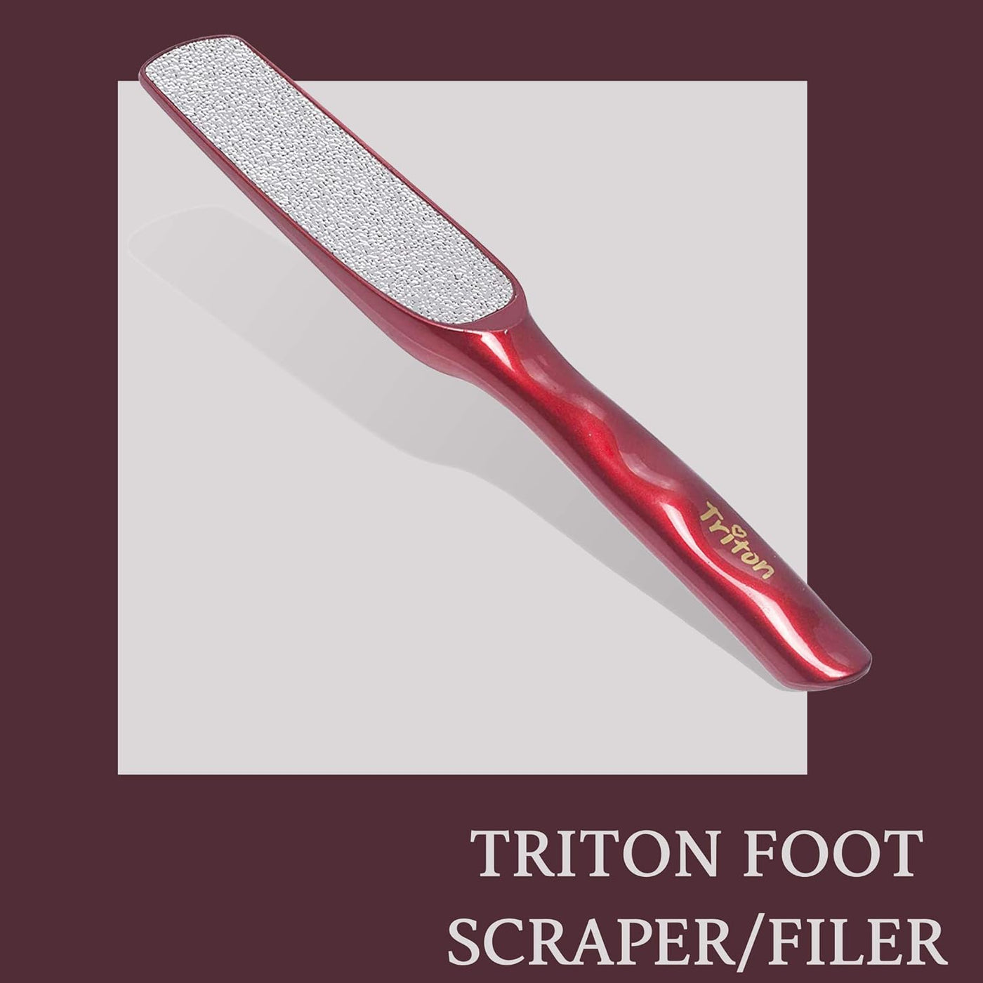 TRITON Professional Dual-Sided Foot Scraper & Callus Remover - Deep Red