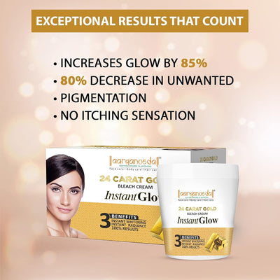 Aryanveda 24 Carat Gold Bleach Cream - For All Skin Types (250g)