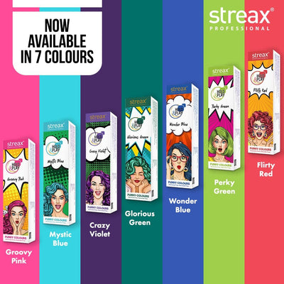 Streax Professional Hold & Play Funky Colours, Hair Color, 100g - Flirty Red