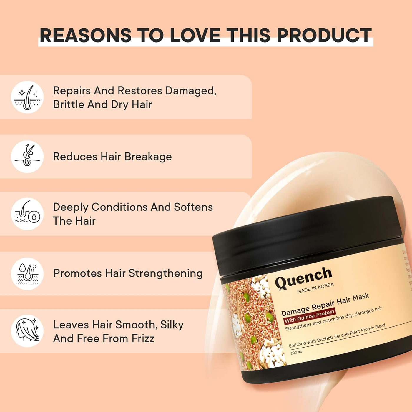 Quench Damage Repair Hair Mask - 200ml