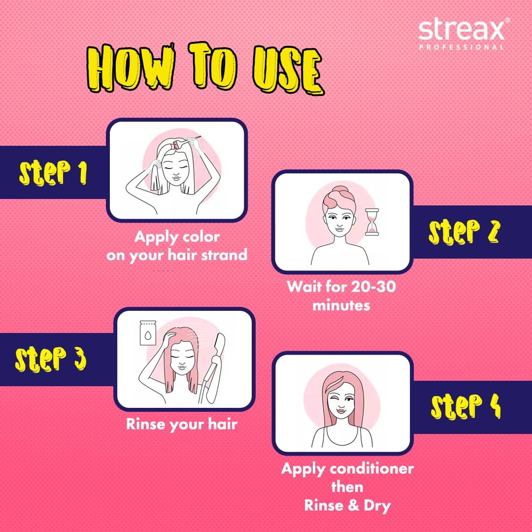 Streax Professional Hold & Play Funky Colours, Hair Color, 100g - Flirty Red