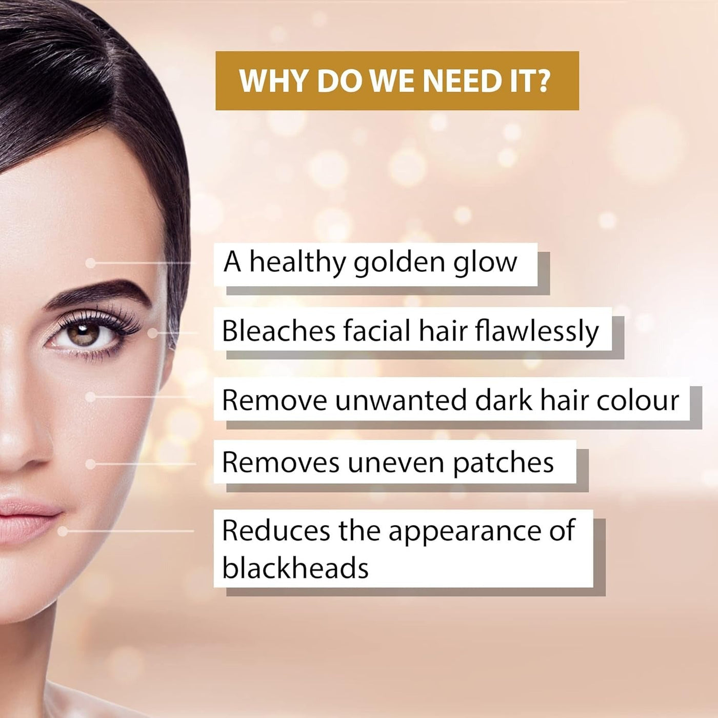 Aryanveda 24 Carat Gold Bleach Cream - For All Skin Types (250g)