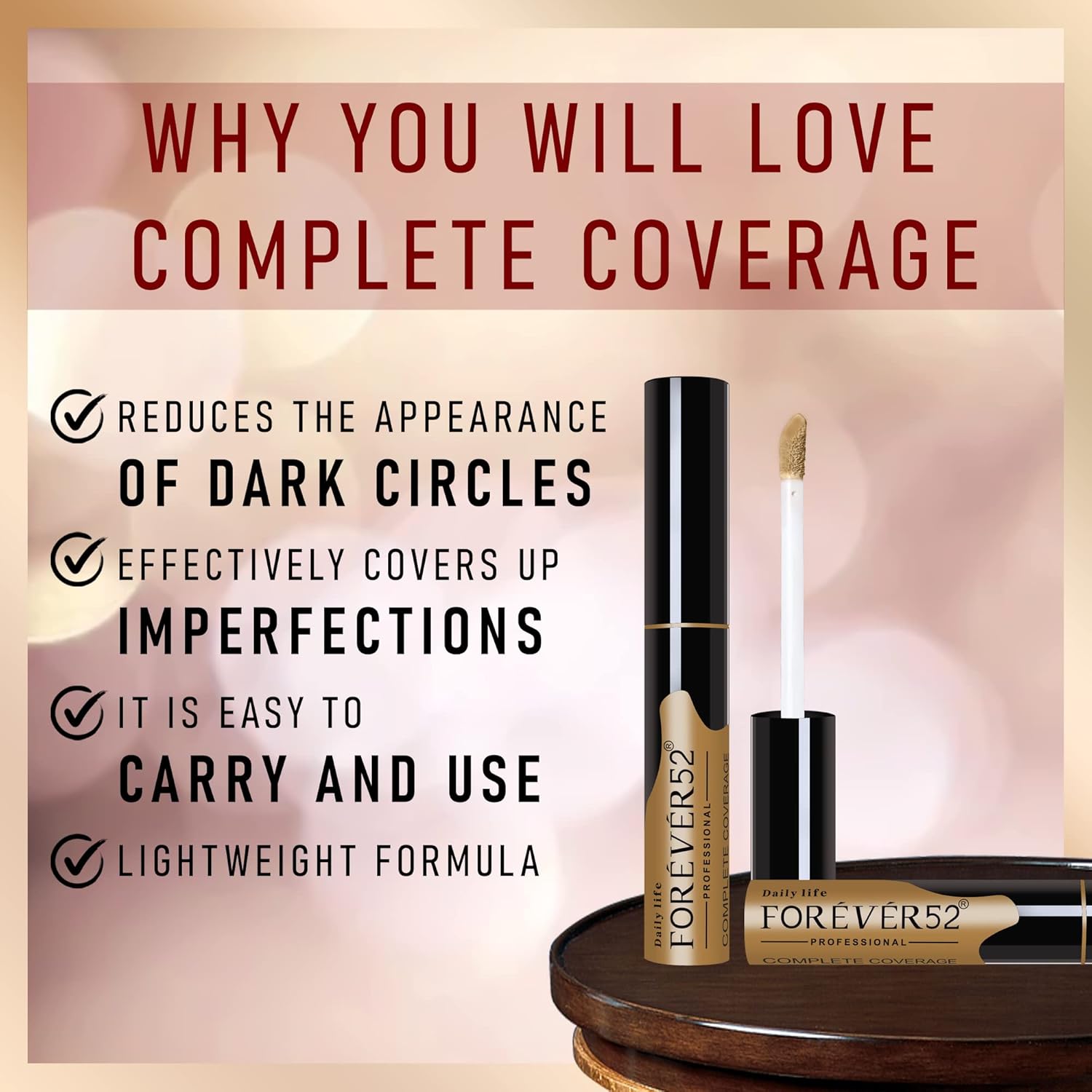 Daily Life Forever52 Easily Blendable Concealer for Face Makeup (Latte) Natural finish,Liquid Light Weight Concealer-COV004