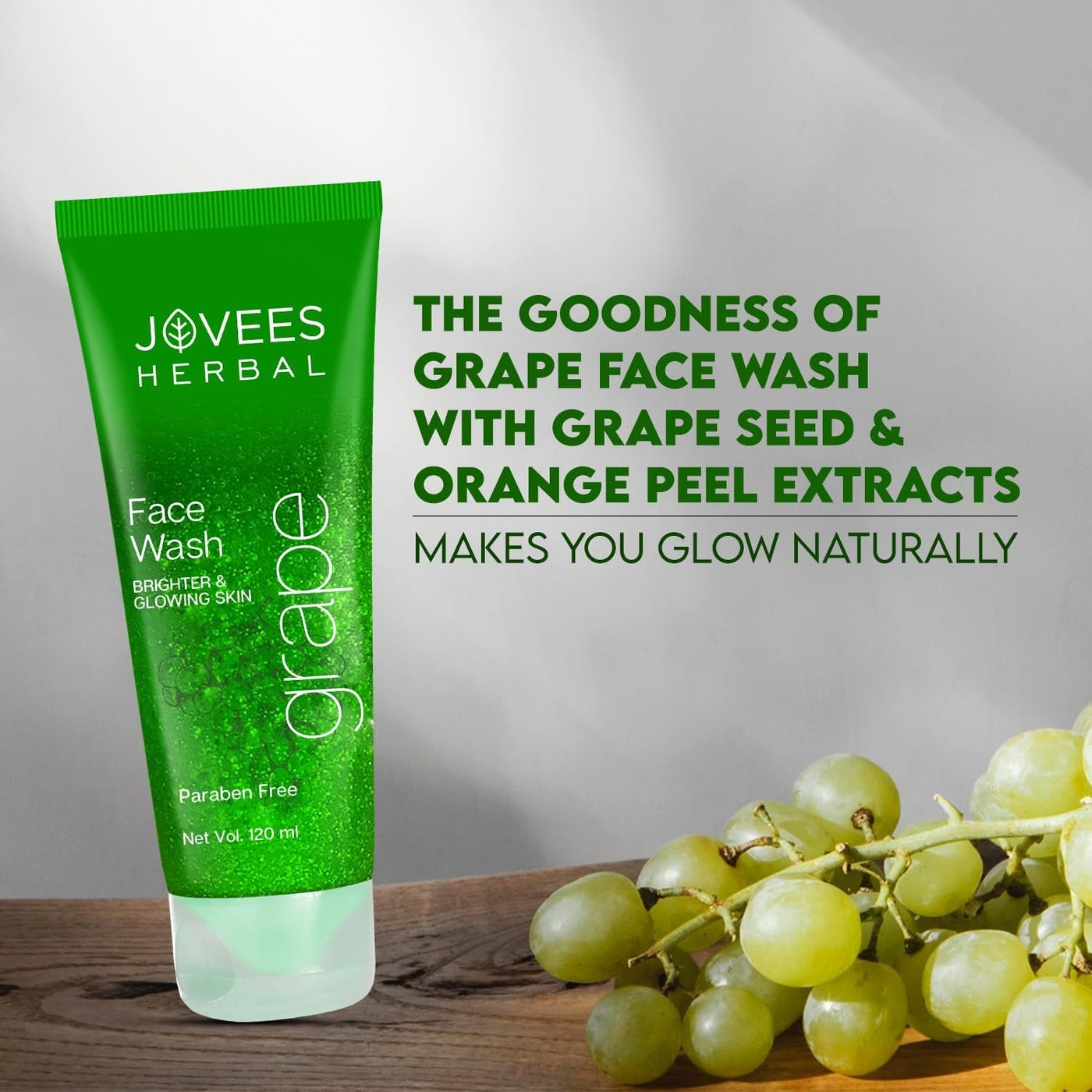 Jovees Herbal Grape Face Wash - Grape Seed & Orange Peel Extracts |120 ML
