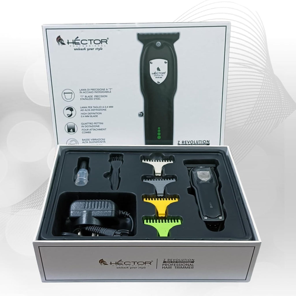 Hector Z Revolution Professional Hair Trimmer | ZERO CUT Technology | T-Blade for 0.4mm Precision