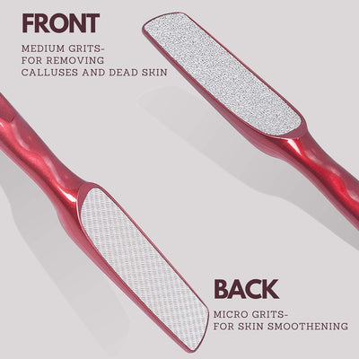 TRITON Professional Dual-Sided Foot Scraper & Callus Remover - Deep Red