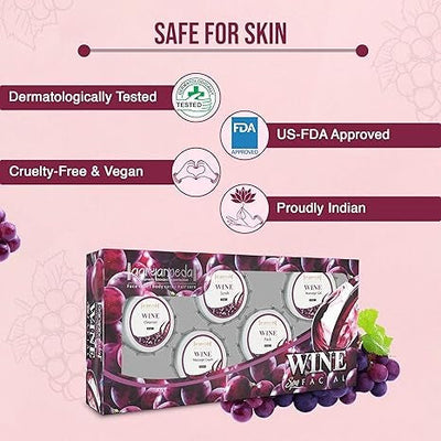 Aaryanveda Wine Facial Kit 5 Step for Glowing Skin 210g