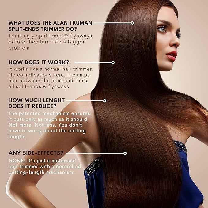 Alan Truman No More Split Ends - Automatic Split End Trimmer | Frizz-Free Hair Tool | Cordless