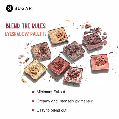 SUGAR Cosmetics Blend The Rules - Eyeshadow Palette 05 Willow | PowderParaben-Free, Multicolor, Matte Finish