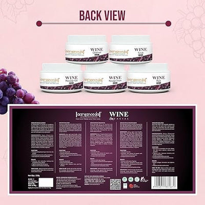 Aaryanveda Wine Facial Kit 5 Step for Glowing Skin 210g