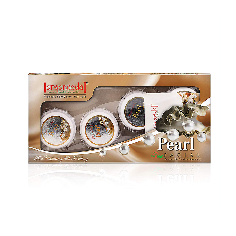 Aaryanveda Pearl Spa Facial Kit All Type Skin Solution Unisex For Fairness 210g