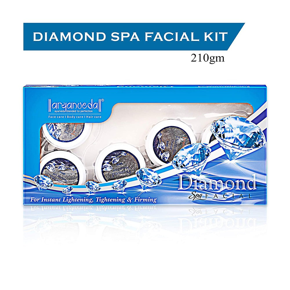 Aryanveda Diamond Spa Facial Kit for All Skin Types, Unisex, Fairness Solution 210g