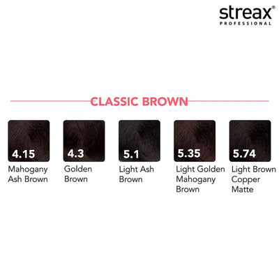 Streax Professional Argan Secrets Hair Colourant Cream - Light Golden Mahogany Brown 5.35