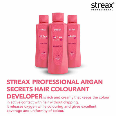 Streax Professional Developer 30 Volume 9% For Hair Color With Argan Secrets Colourant 1000ml