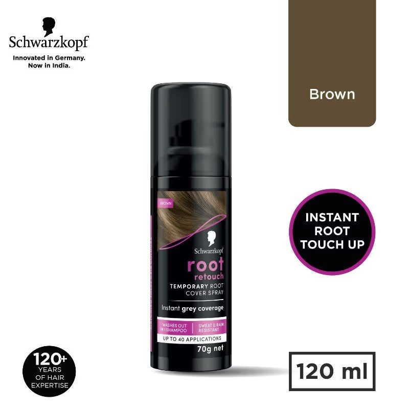 Schwarzkopf Root Retouch - Temporary Root Cover Hair Color Spray - Brown 120ml